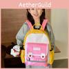Childrens Backpack With Color Block Design And Cartoon Pattern For Kindergarten And School Use