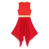Traje de baile para mujer, vestido de baile de ballet lírico sin mangas con bloques de Color