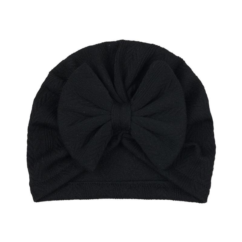 New baby hat baby hat elastic jacquard Indian hat bow windproof children's hat knitted pullover hat