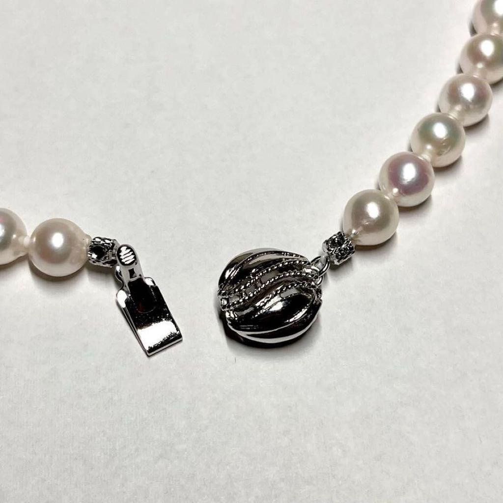 Used [Certificate of authenticity included] Akoya pearl pearl necklace silicone silver stamped 7.5mm pearl necklace Terri strong genuine pearl