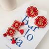 Hanfu Headdress Children New Year Hairpin Chinese Style Red Bow Hair Clip New Year Barrettes  Girls