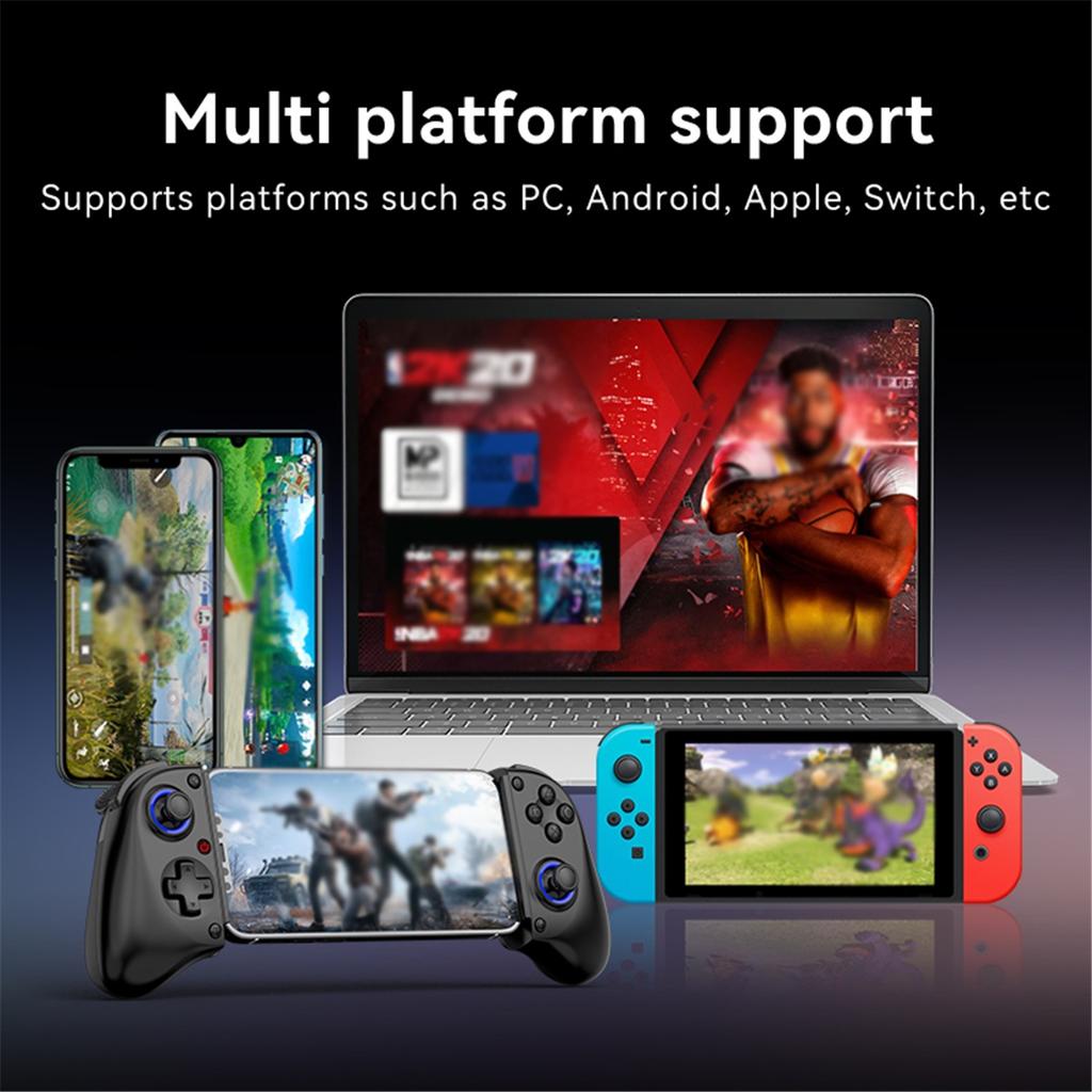 Wireless mobile game controller D11, expandable, with Hall triggers, compatible with tablet devices, supports tablet switching
