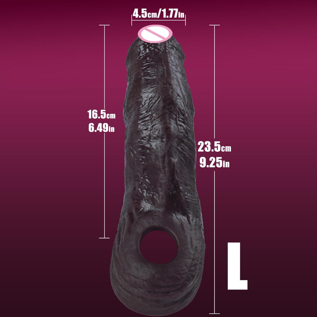 Penis Extender Sex Toys Cock Sleeve Men Adult Sexy Realistic Silicone Delay Ejaculation Enlargement Reusable Condom Training