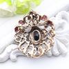 Vintage Damen Brosche Ethnischer Bankettschmuck Antikgoldfarbene polychromatische Harzbrosche Brosche