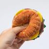 F26C Dog Squeak Toy for Pet Dogs Biteable Plush Toy Dog Chewing Toy Squeeze Hamburger Bone Toy Biting Resistant Cats Soft Toy