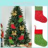 Christmas Stockings Decoration Gift Bag In Red And Green High-quality Fabric