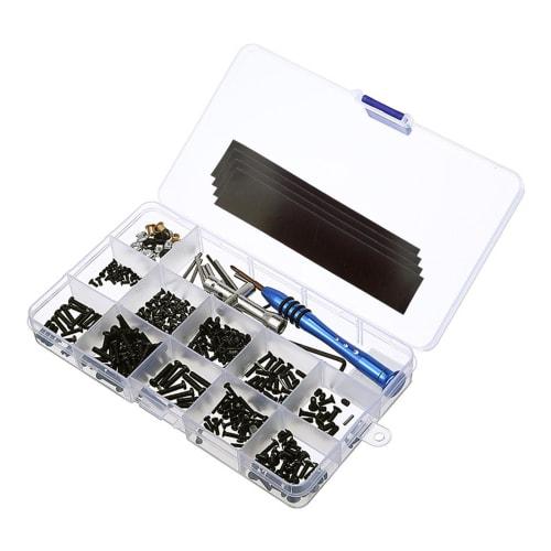 RC Screw Kit Repair Tool Box Hardware Fastener Replacement Bolt and Nut Set with Hex Wrench Swingarm Pin Screw Kit for Wltoys 1/14 Scale 144001 RC Car
