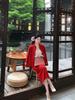 Winter 2026 Red High-End Double-Sided Wool Coat and Skirt Suit for Women, Chinese Style - NY033.