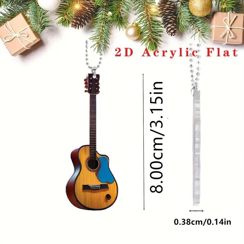 Mini Guitar Rearview Mirrors Pendant Car Hanging Ornaments Car Decoration Gifts For Guitar Enthusiast Christmas Decoration