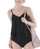 Ensemble Top Plissé Sans Armatures et Bikini DDXM0557 Femme Taille Moyenne Noir