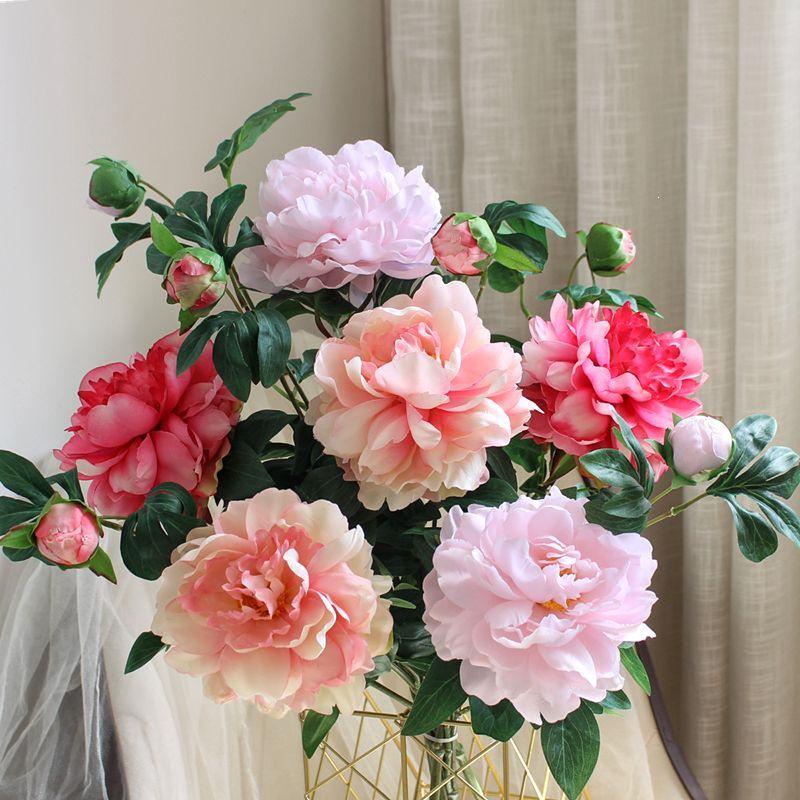 Silk Peony Bouquet - Artificial Floral Arrangement for Home Decor & Photo Props