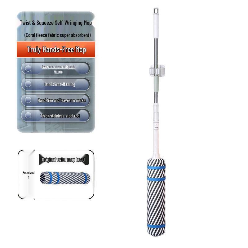 Portable Self-Wringing Mop: Dual-Use, Hands-Free Cleaning for Wet & Dry Surfaces