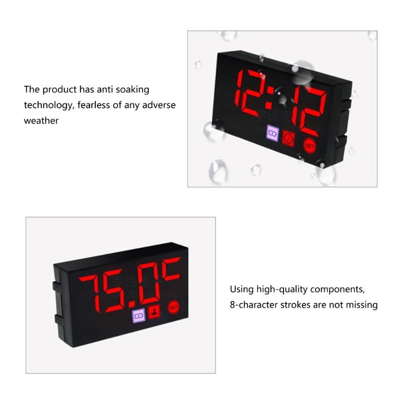12V Motorcycles Digital Clock Voltmeter Thermometer Motorcycles Accessory  Electronic Meter Waterproof