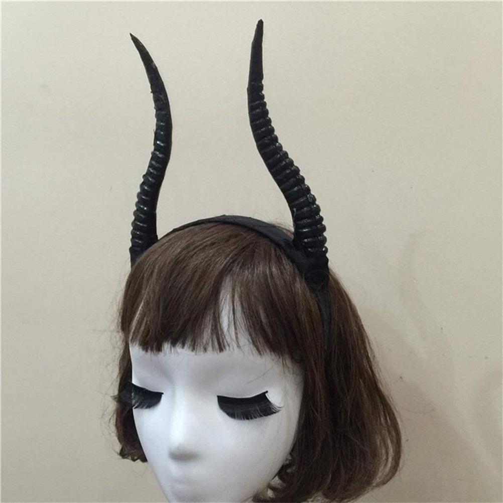 Halloween Frauen Mädchen Simulation Antilope Langes Horn Cosplay Kopfschmuck DIY Stirnband Party Requisiten