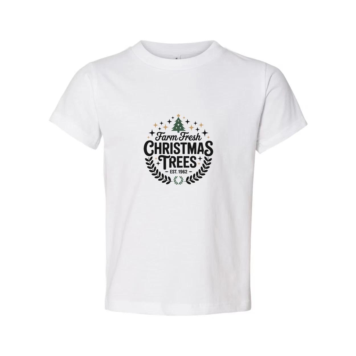 Farm Fresh Christmas Trees Unisex Graphic Tee With Classic Laurel Wreath Logo Es 2XL