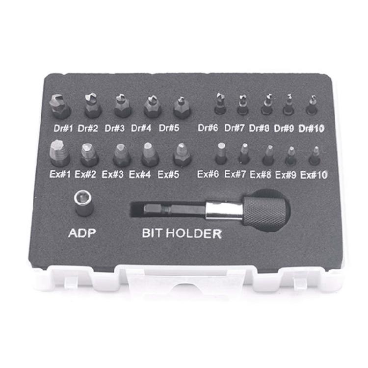 22Pcs Damaged Screw Extractor Kit Disassemble Screws Bolt Stud Slip Teeth