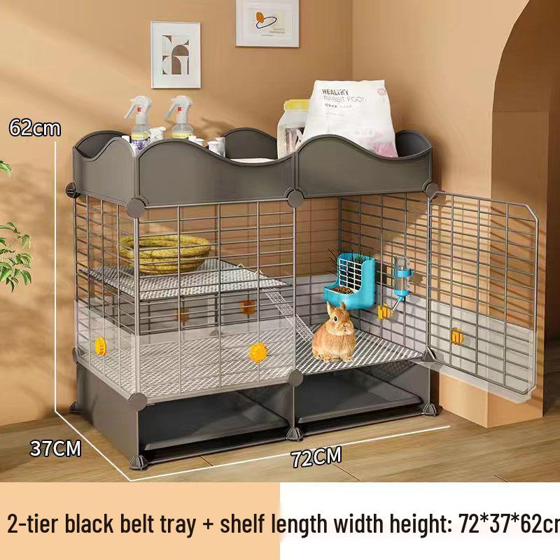 Large Indoor Rabbit Cage with Toilet, Splash-Proof and Secure for Guinea Pigs and Dwarf Rabbits