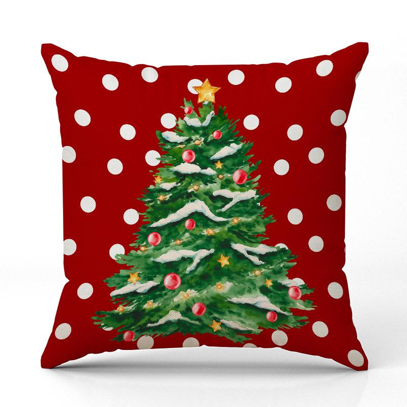 

Новая Рождественская Шапка Рождественская Наволочка Льняная Наволочка с Принтом Праздничное Украшение Комнаты Дивана Чехол для Подушки