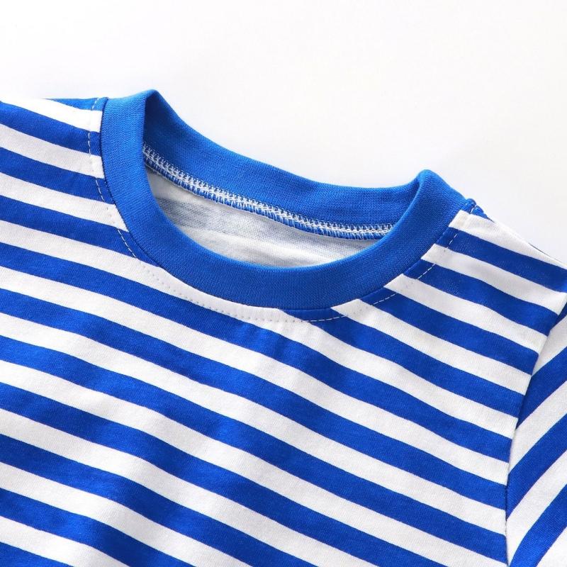 Summer New Boys Girls Striped T-Shirts Children's Clothing Casual Short Sleeve O-Neck Cotton Tops Tees Kids Clothes