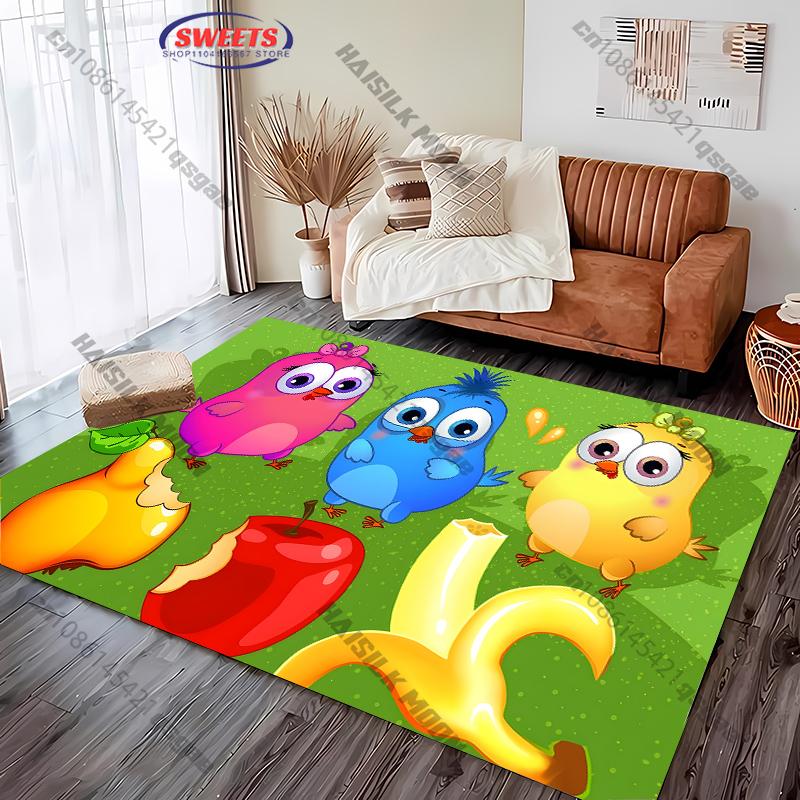 Super niedlicher dekorativer Teppich für Kinderzimmer, Teppich mit Vogelmotiv, rutschfest, schallisolierend, Fußmatte für Wohnzimmer, Schlafzimmer, Eingangsbereich