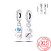 Original Copper Charms Luxury Parents' Pink Heart Pendant Beads Fit Bracelet Diy Women Making Delicate Gift