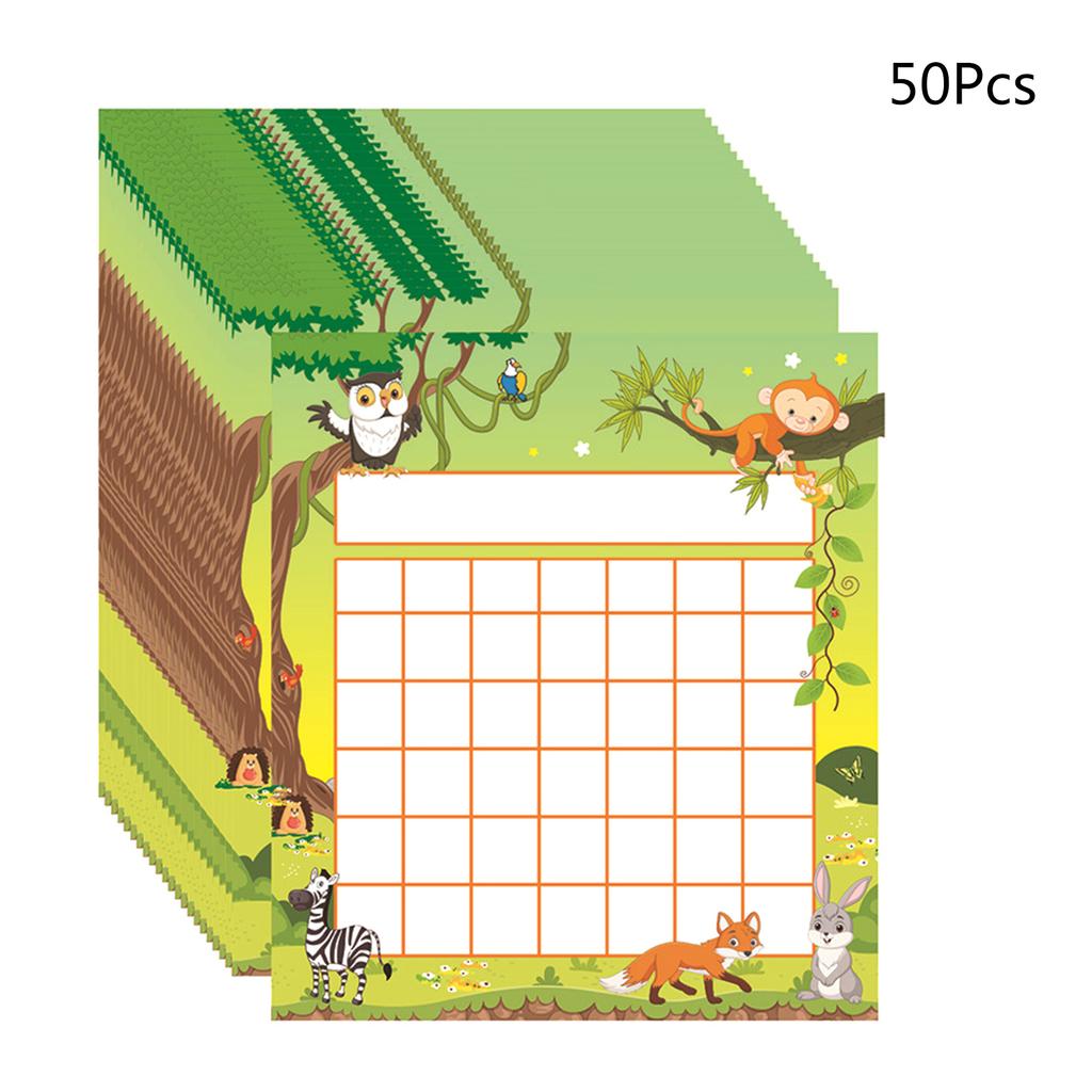 50 Pieces Classroom Incentive Chart Cartoon Children Positive Behavior Reward Board for Shool Teacher Student