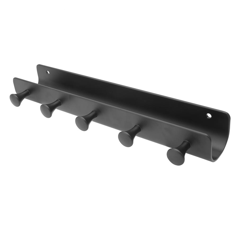 U Shaped Household Bathroom Wall Mounted Hook Aluminum Towel Clothes Storage Hanging 5 Hooks Rack