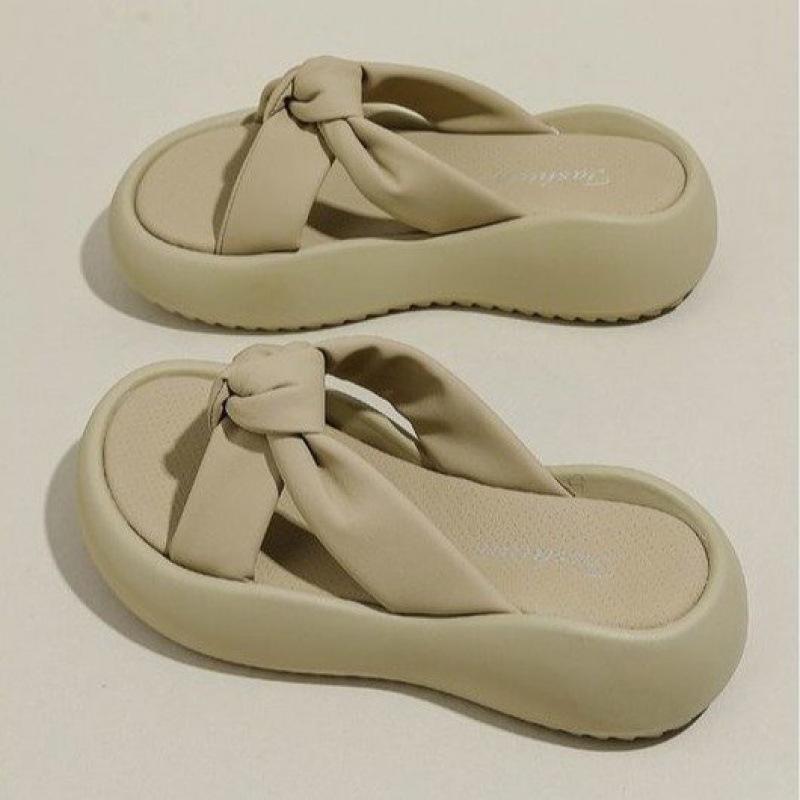 

Cool slippers women s summer wear 2025 new thick-soled casual woven maternity beach sandals lazy fashion one-word drag 40 коричневий