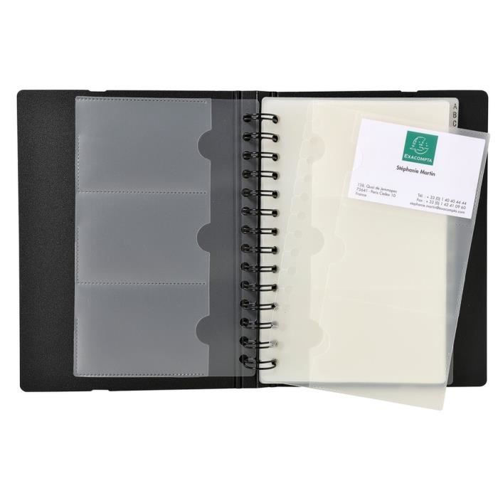 EXACOMPTA Porte-cartes De Visite Détachable 20x14,5cm Exacard Exactive 120 Cartes