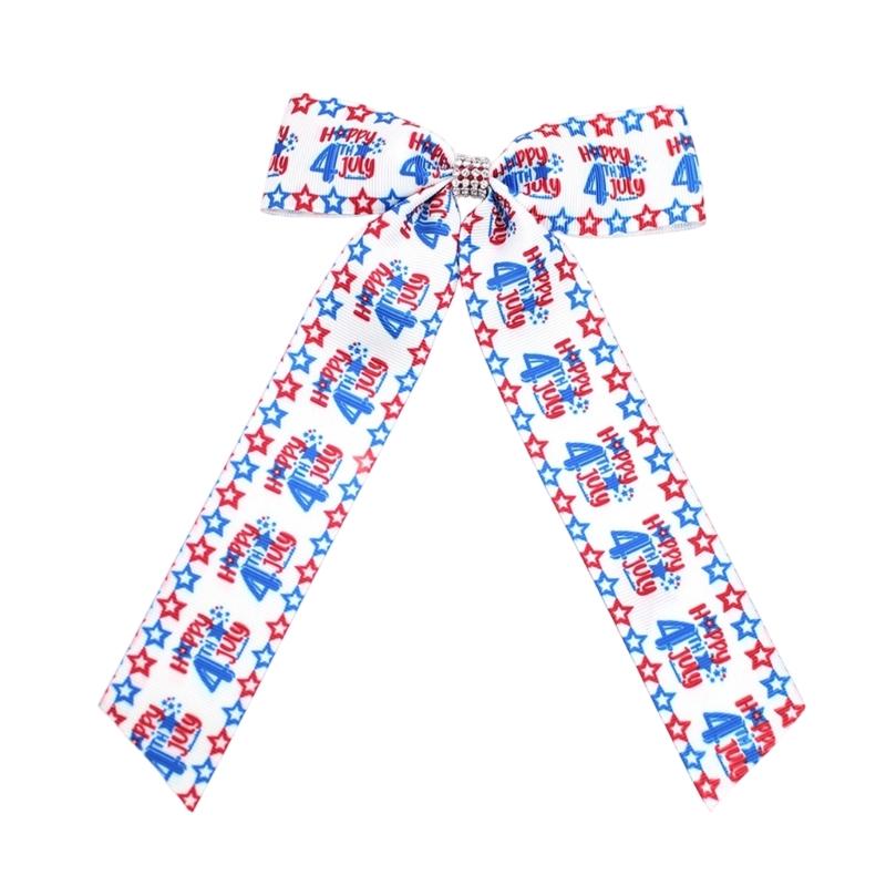 

Stripes Hair Bows Clip Comfortable Headwear Practical Hairpin Bows Barrettes For Independence Day Celebration