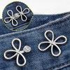 Reusable Flower Waist Button Fastener Adjustable Metal Jeans Buttons Waist Tightener Detachable Seamless Button for Pants Skirts