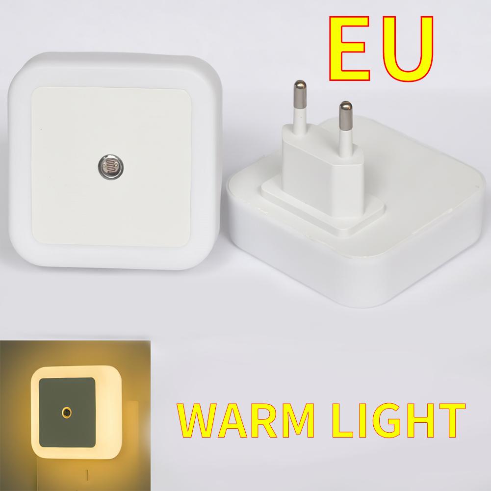 Mini Cute Wall Plug-in LED Night Light Auto Sensor Bedside Lamp For Bedroom Kid's Room Hallway Corridor Stairs EU/US 110V 220V