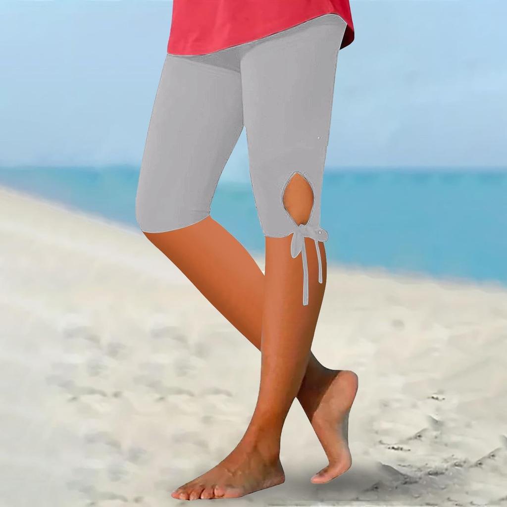 Women's Casual Leggings, Breathable Capris, Color Yoga Pants