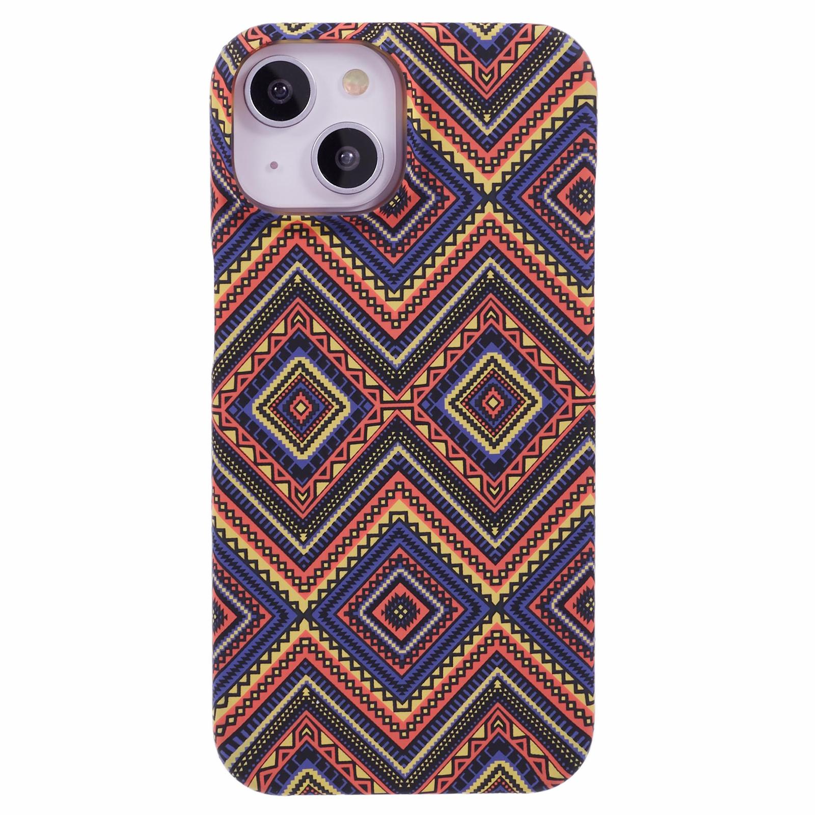 

For iPhone 14 Case Water Transfer Printing Luminous Anti-Scratch PC Cell Phone Cover A