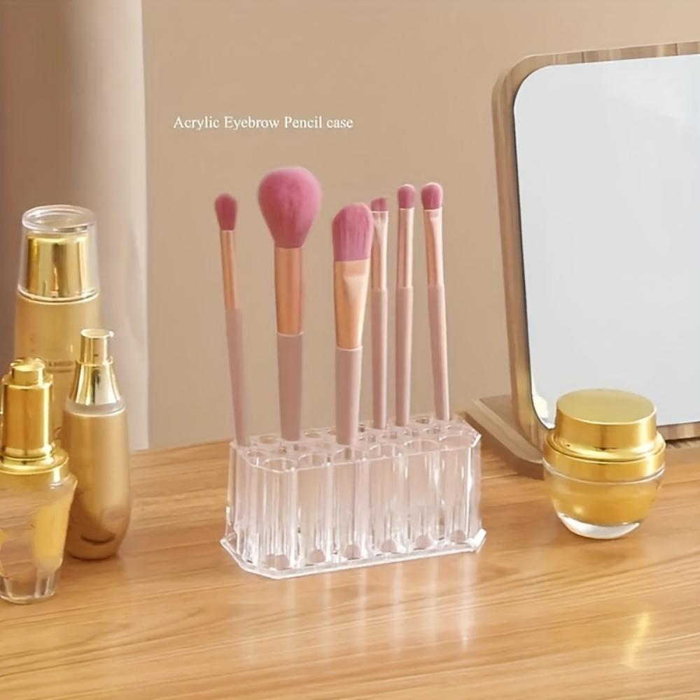 Maniküreständer mit 26 Löchern, transparenter Stifthalter aus Acryl, minimalistische Aufbewahrungsbox für Maniküre- und Make-up-Pinsel, Aufbewahrungsbox für den Schreibtisch, Aufbewahrungsbox für Make-up.