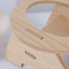 Elevated Cat Bowls Pet Feeder 15° Tilted Raised Cat Food Bowls With Wooden Stand 2 Stainless Steel Bowls For Cats And Puppy