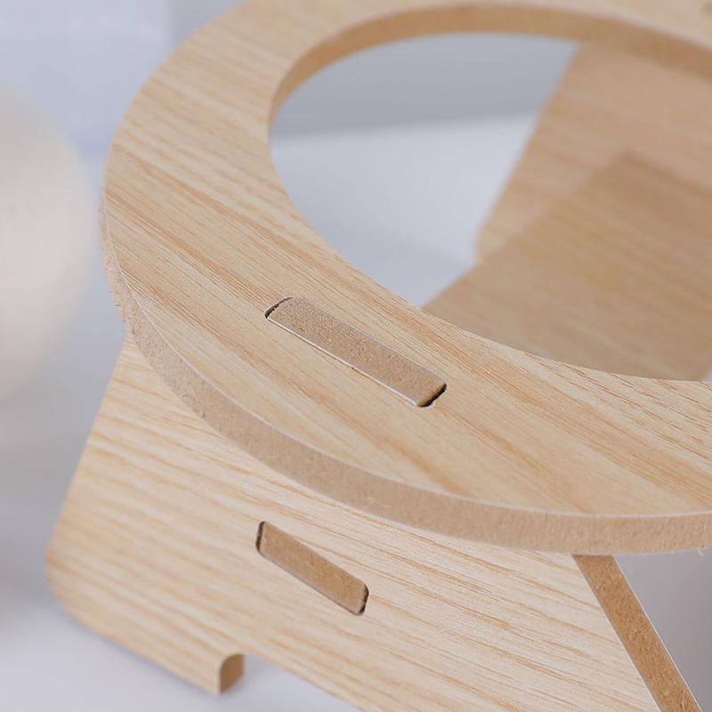 Elevated Cat Bowls Pet Feeder 15° Tilted Raised Cat Food Bowls With Wooden Stand 2 Stainless Steel Bowls For Cats And Puppy