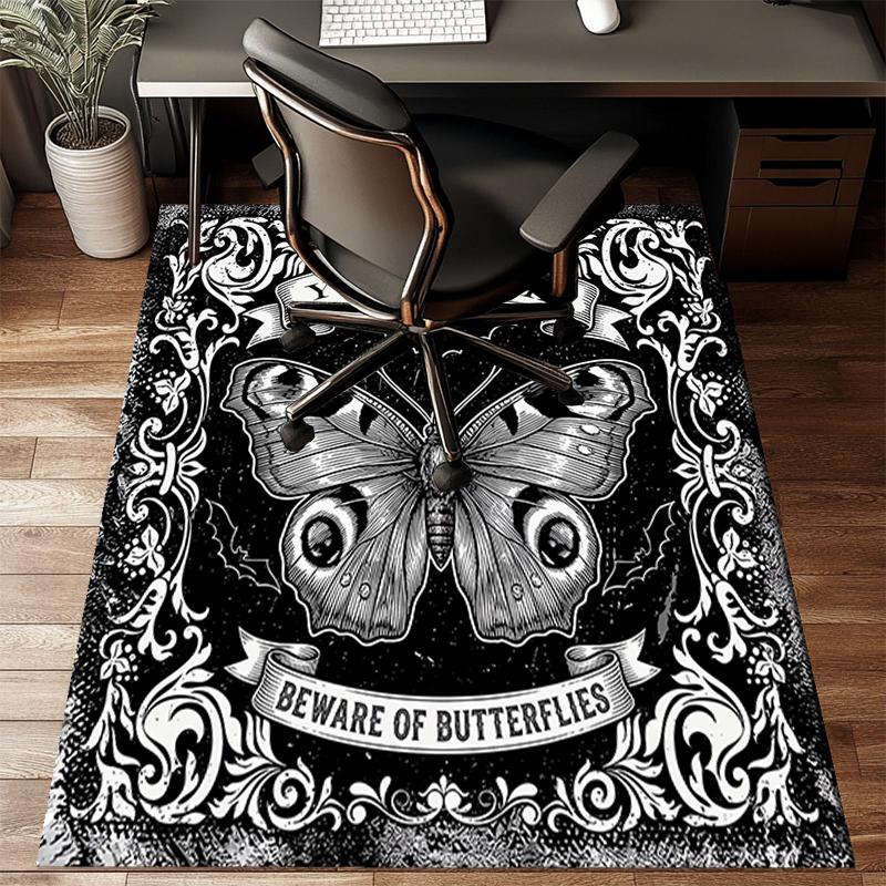 1PC Custom Name Butterfly Artwork Theme Floor Mat Ideal for Living Room, Game Rooms, Office, Bedroom, Floor Mat Playful Design