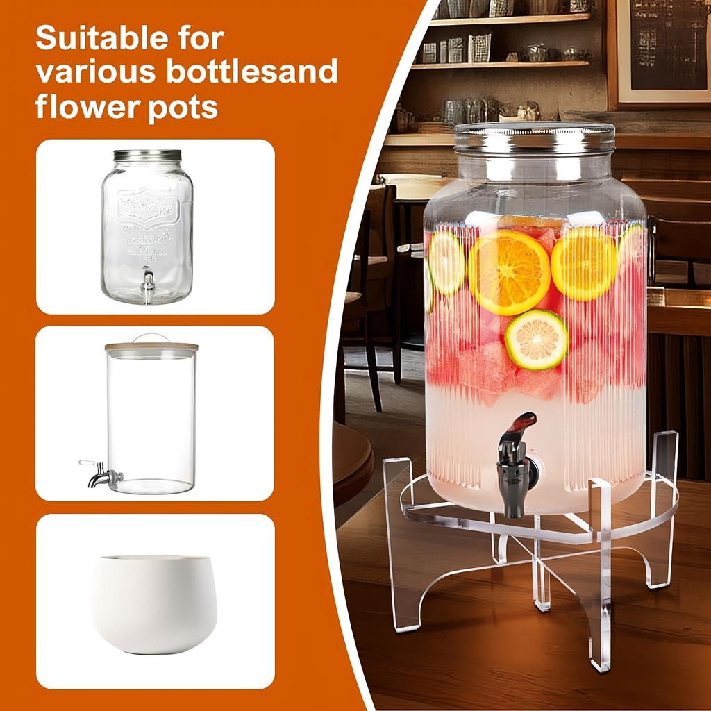 Transparenter Acryl-Behälterständer, Haushalts-Arbeitsplatten-Stützhalter für Vasen und Tabletts - Abnehmbares Design, Stehendes Regal