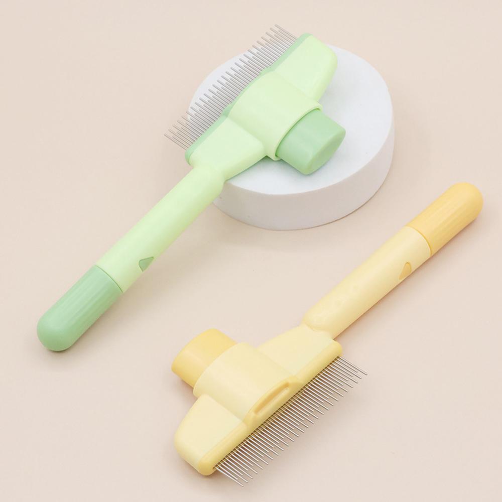 1PC Pet Grooming Tool De-Shedding Brush with Long & Short Stainless Steel Teeth for Pet Dogs Cats Comb Removing Loose Hair Fleas