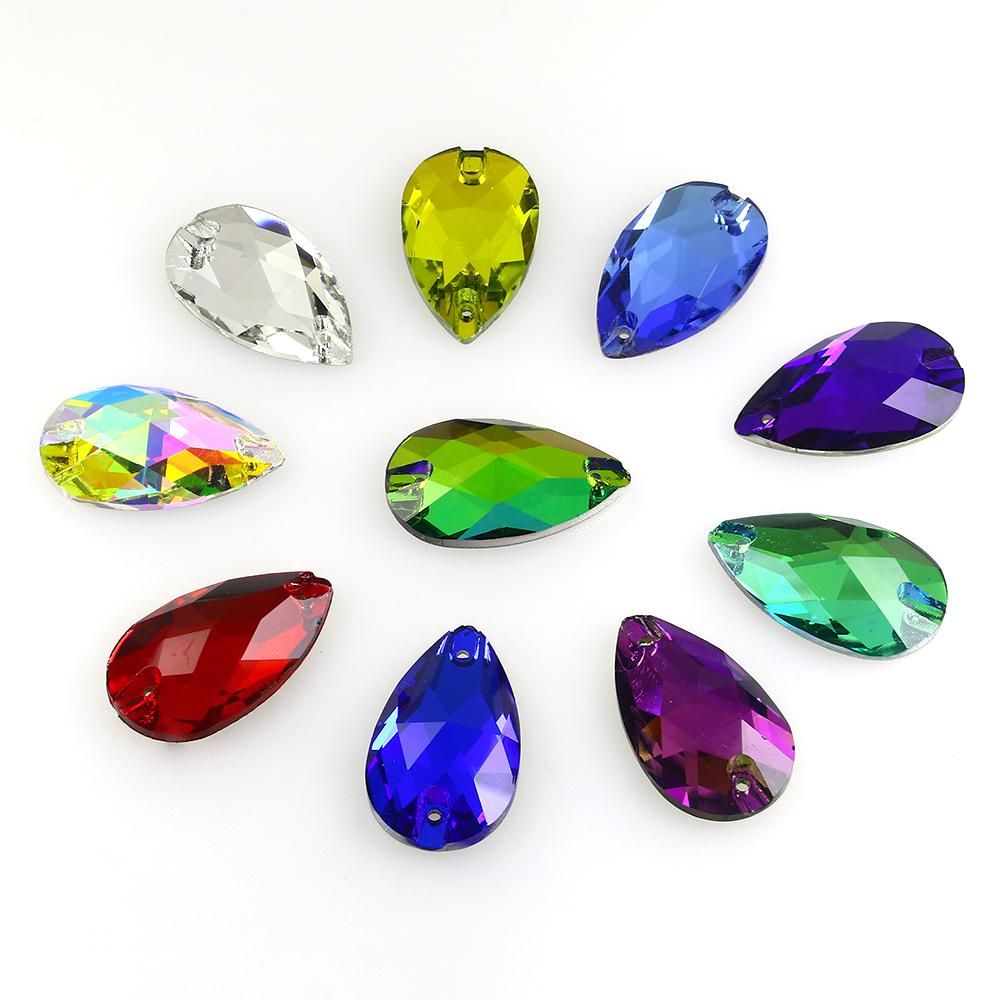 Dongzhou Crystals Sewing Accessories Waterdrop Shape Flatback Rhinestones for Garments & Shoes Crystal Stone Beads
