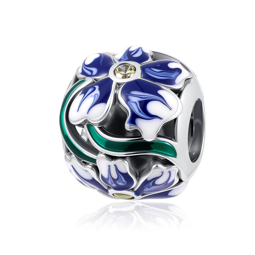 New Copper Fluorescent Purple Butterfly Flower Key Leaf Charm Bead Diy Pendant Fit For Original Diy Bracelet Women'S Jewelry