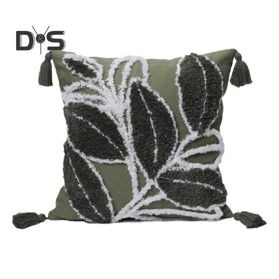 Vyšívaný povlak na polštář Všívaný povlak na polštářek se střapci Bavlněný lněný ozdobný povlak na polštář do auta na rozkládací pohovku