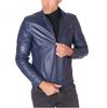 Men's Jacket Navy Blue Handmade Leather Genuine Lambskin Biker Stylish Soft Fit