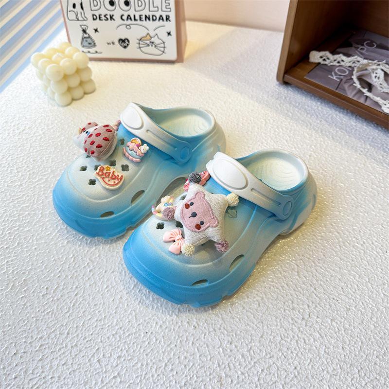 Children's Gradient Color Non-Slip Cartoon Beach Sandals with Thick Sole (2026)