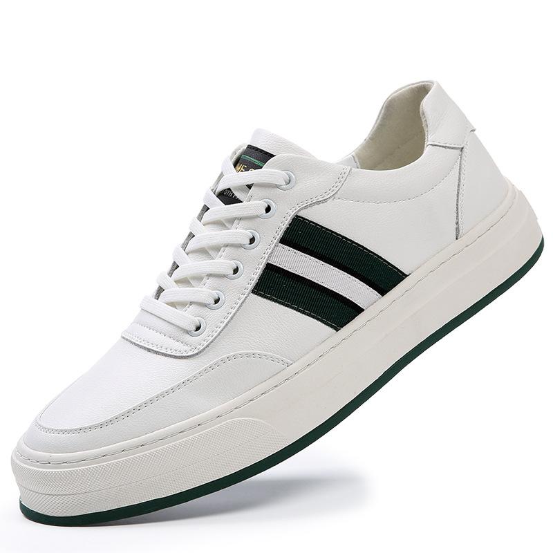 Men's shoes spring 2025 new trendy brand men's breathable leather board shoes British style platform casual shoes men's trend