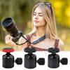 Round Head Tripod Head with 1/4" 3/8'' Hot Shoe 360 Rotatable Round Head Camera Mount Adapter Ballhead for Tripods