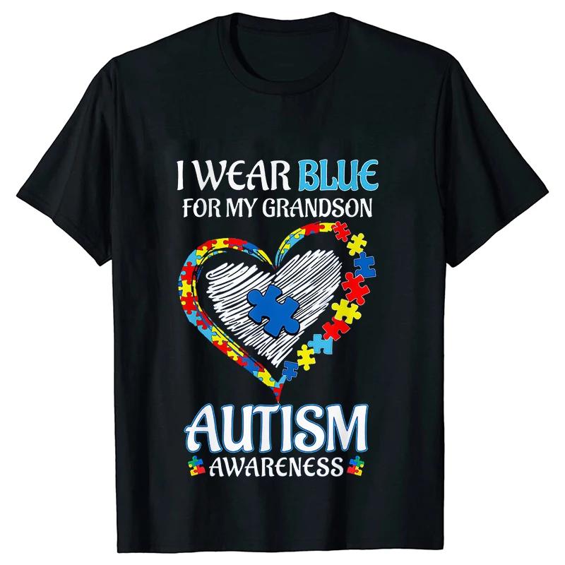Men's T-shirts Autism Awareness Clothing Autism Family Blue Shirt Short Sleeve Tshirts Unisex Autism Matching T Shirt Clothes
