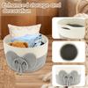 Elephants Cotton Rope Storage Basket Cute Baby Laundry Basket Versatile Safe Cotton Rope Toy Storage Basket for Home
