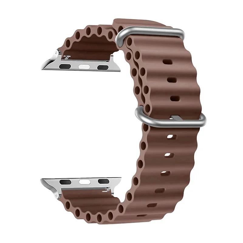 

Силіконовий ремінець Океан для Apple Watch Band Ultra3/2 49мм Correas iWatch Series11 10 9 8 7 SE 6 46 40 44мм 41 45 42мм 38мм Ремінці 38mm 40mm 41mm